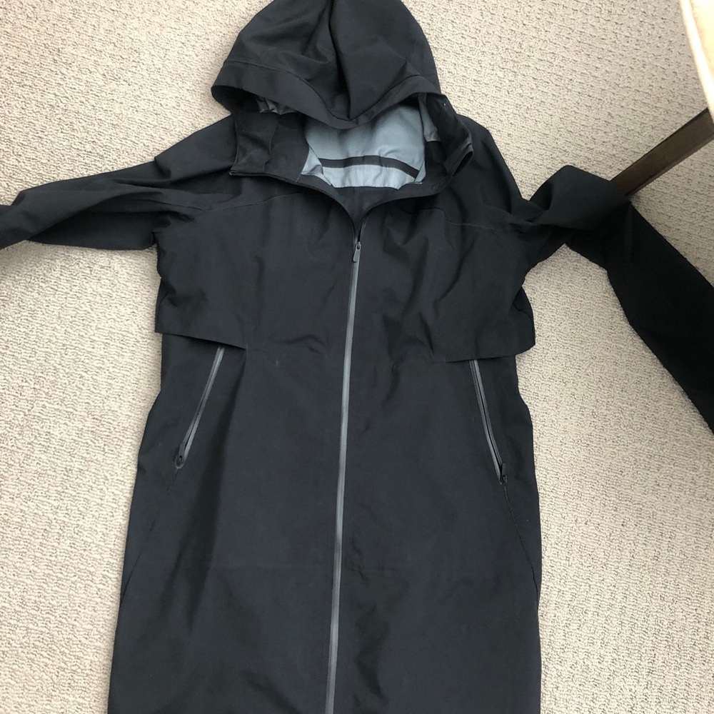 Long black rain coat
